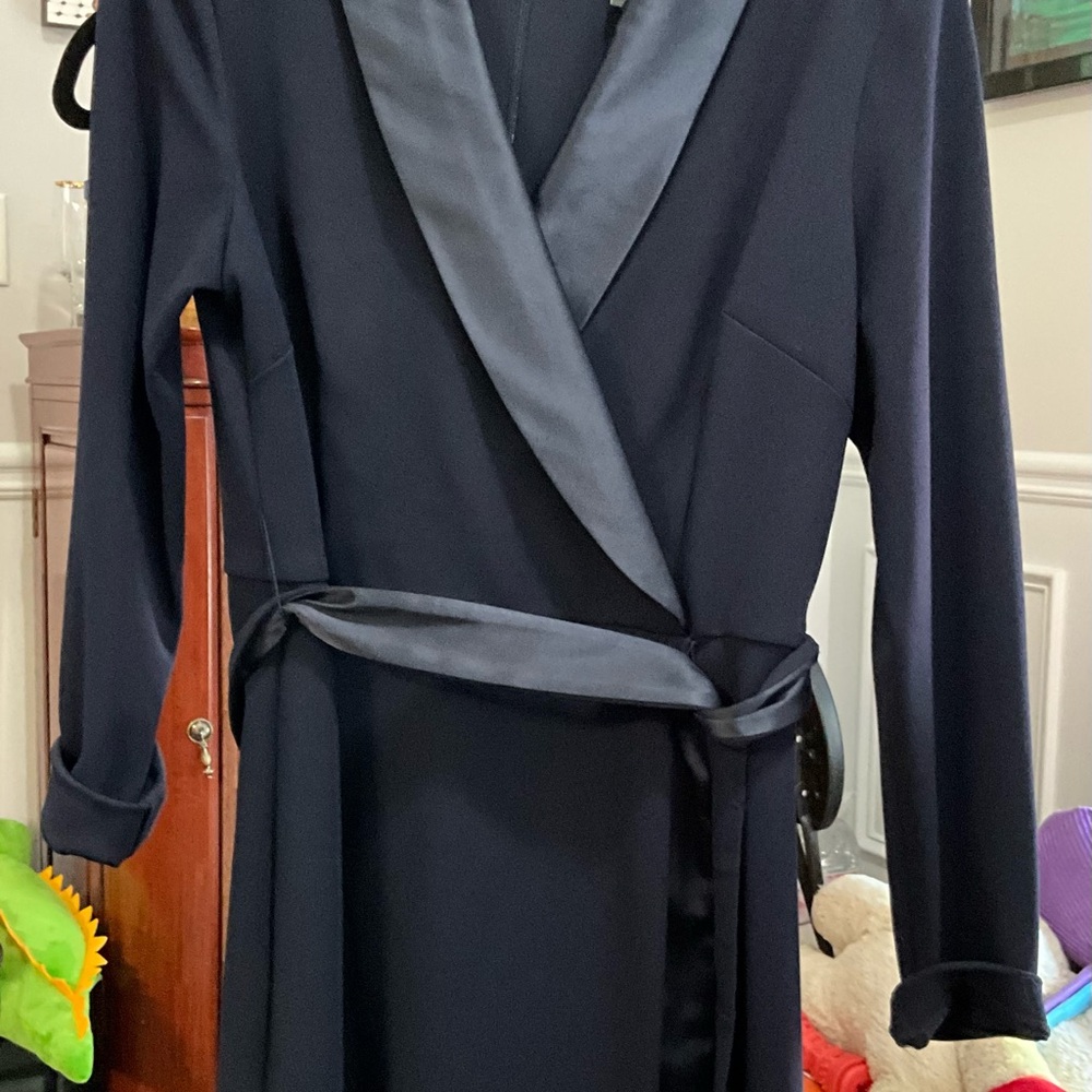 Adrianna Papell Navy Midi Dress